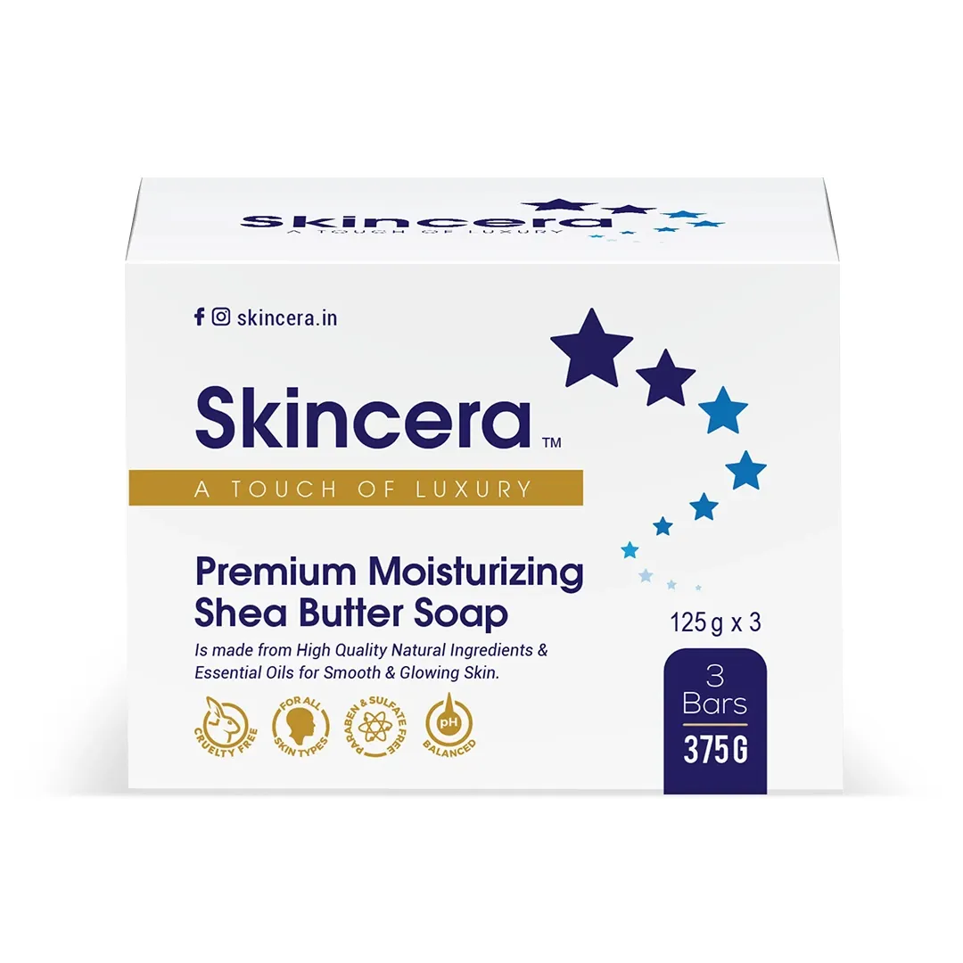 Skincera Shea Butter Moisturizing Handmade Vegan Soap Combo Pack of 3