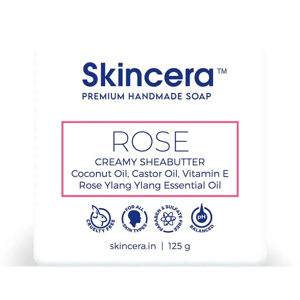Skincera Rose Shea Butter Moisturizing Handmade Vegan Soap Pack of 3