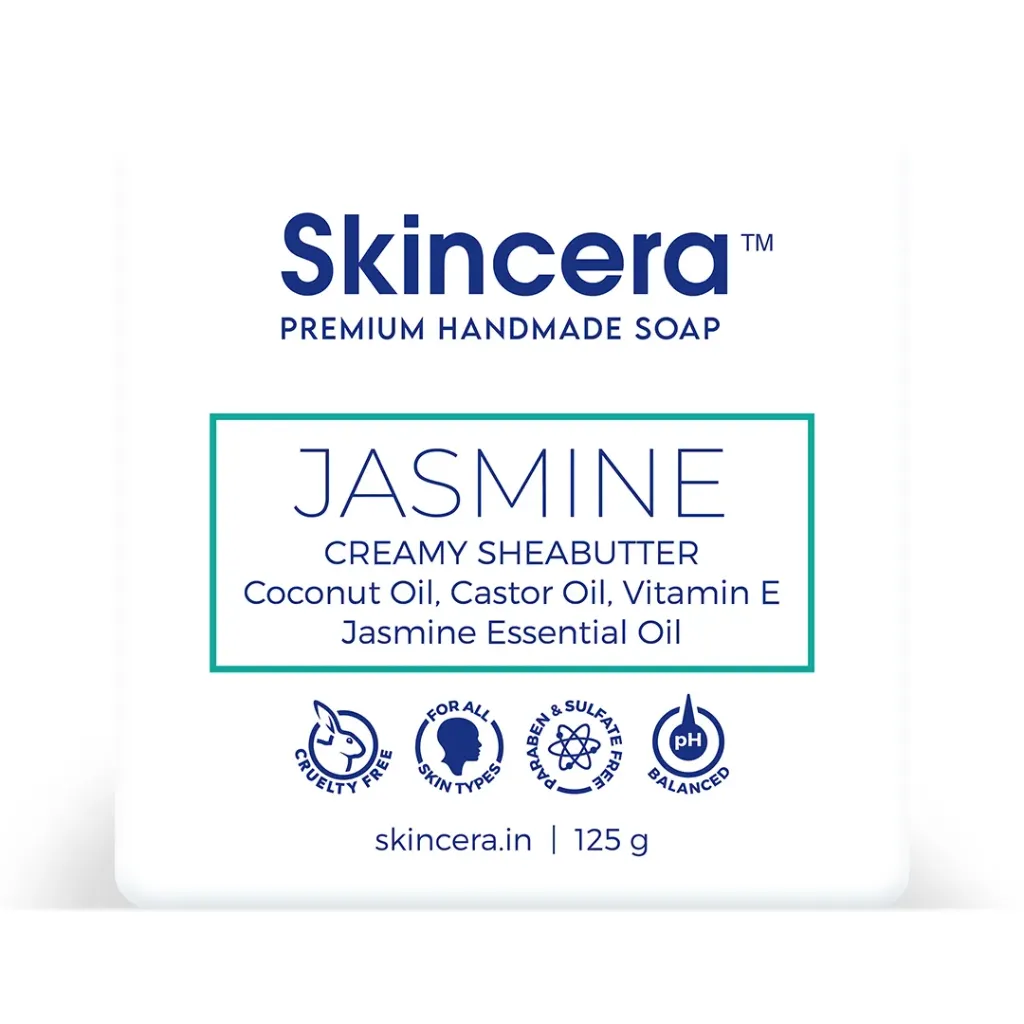 Skincera Jasmine Shea Butter Moisturizing Handmade Vegan Soap Pack of 3